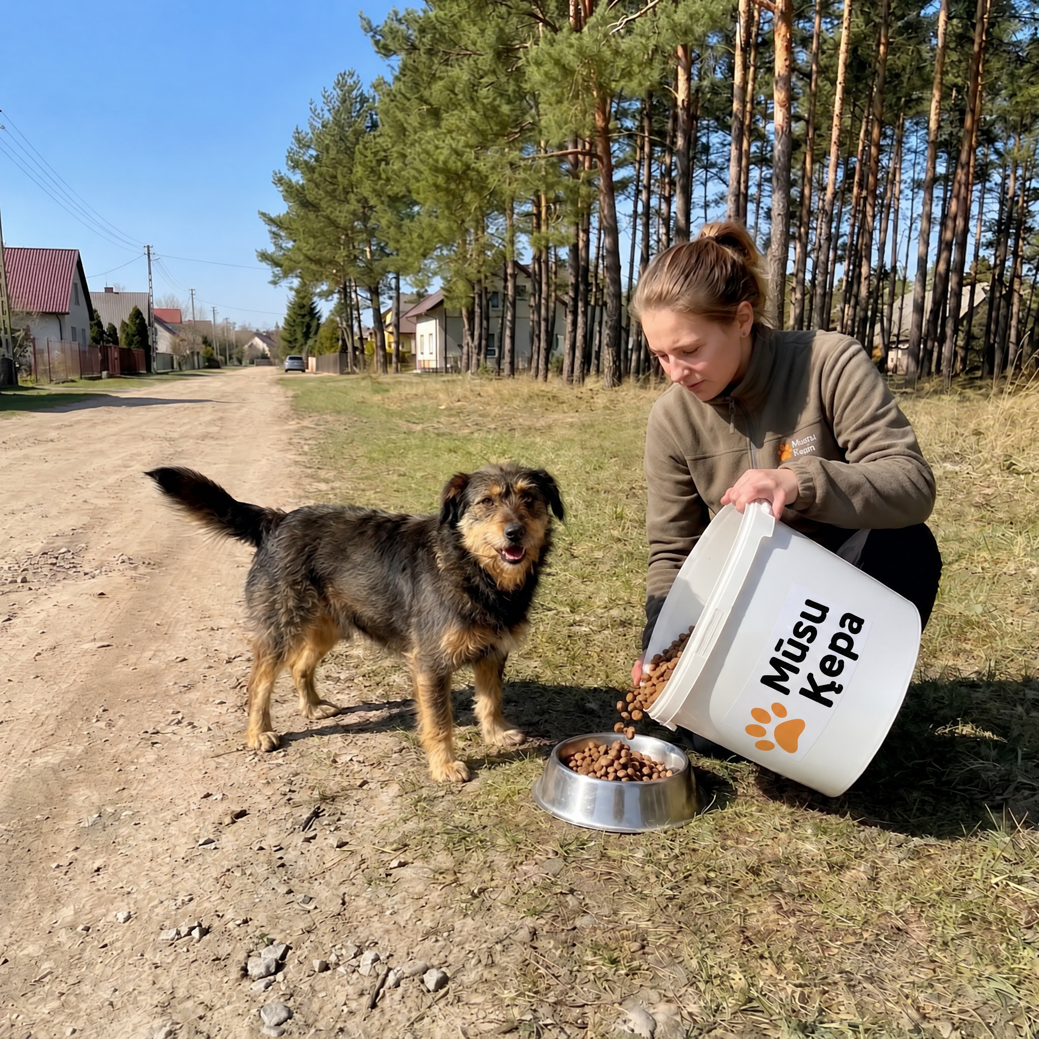 Klaiņojošu suņu barošana 1